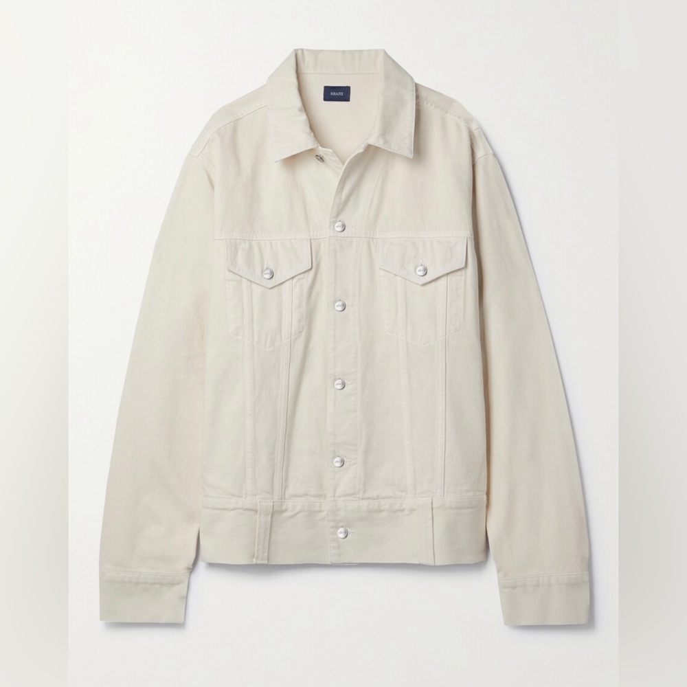 KHAITE Grizzo Cream Jean Jacket